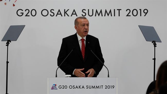 أردوغان يشن هجوما لاذعا على حكومة مصر وقادة اوروبا من منبر قمة "G20" باليابان